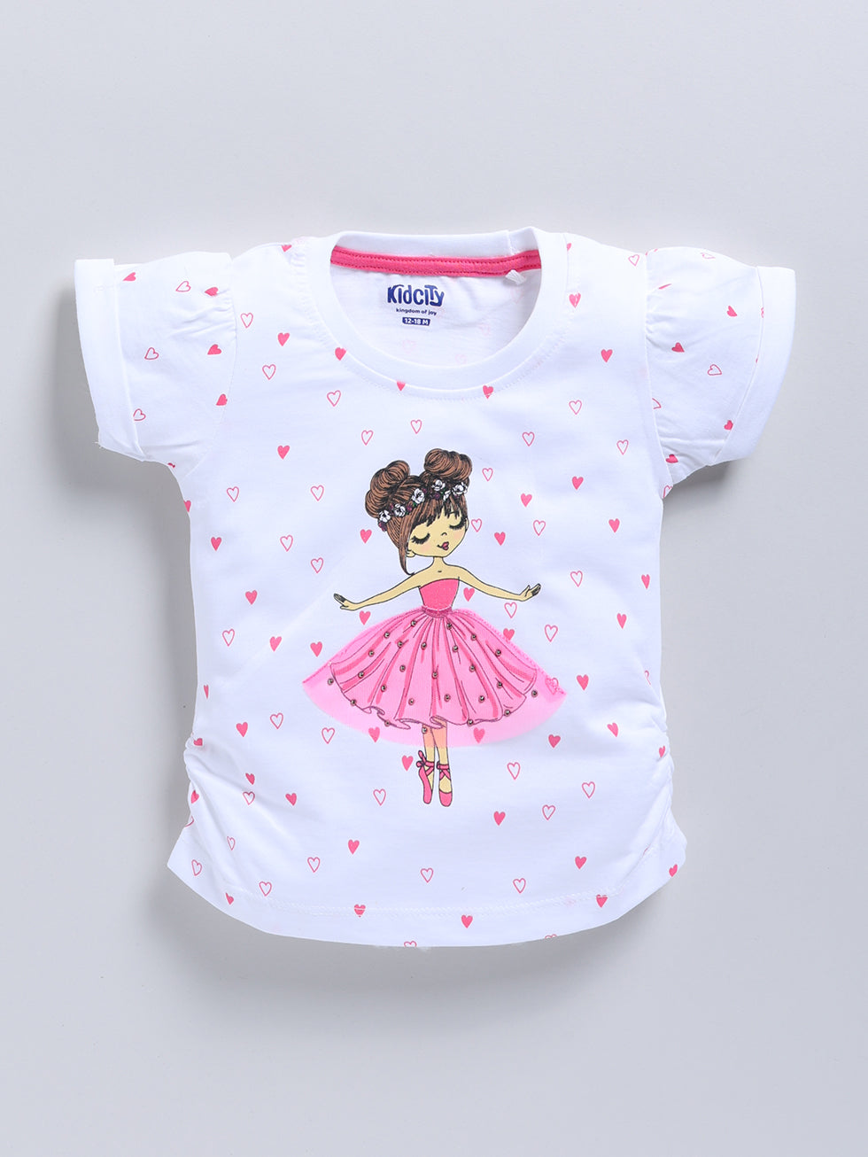 Girl's Fashion All Over Printed Tops Combo Set (Pack of 2)