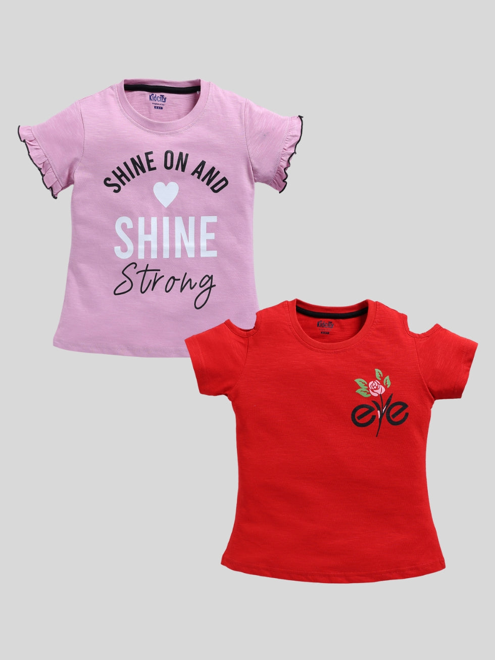Text and Flower Graphics T-Shirts