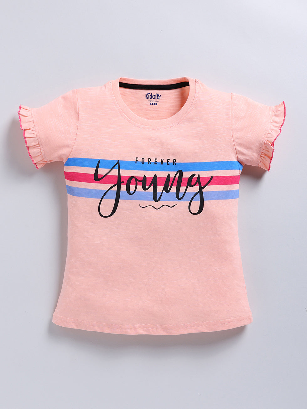 Girl's Fashion Placement Print Tops 2pc Combo Set