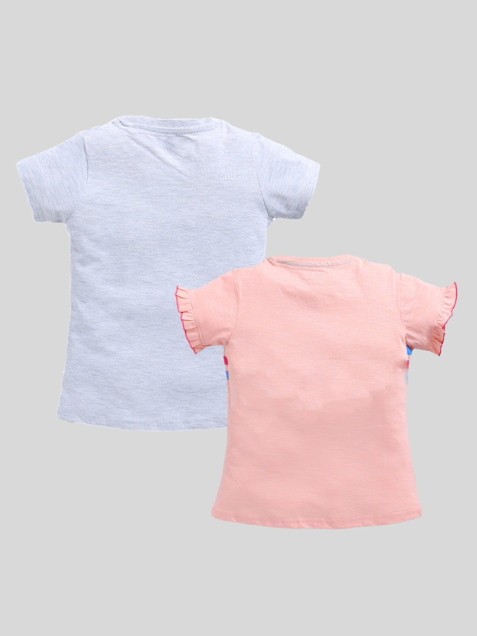 Girl's Fashion Placement Print Tops 2pc Combo Set
