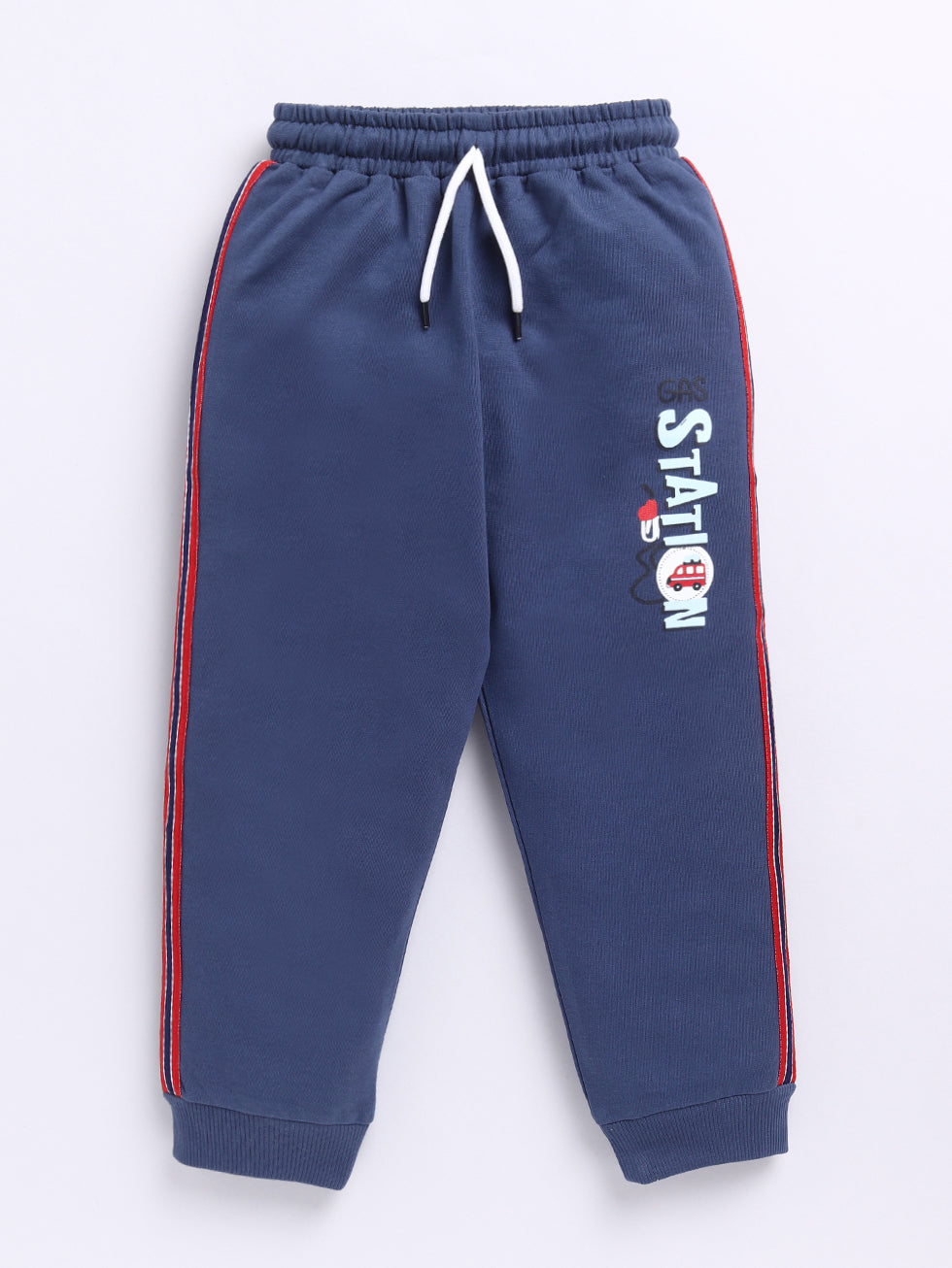 Navy Solid Printed Joggers