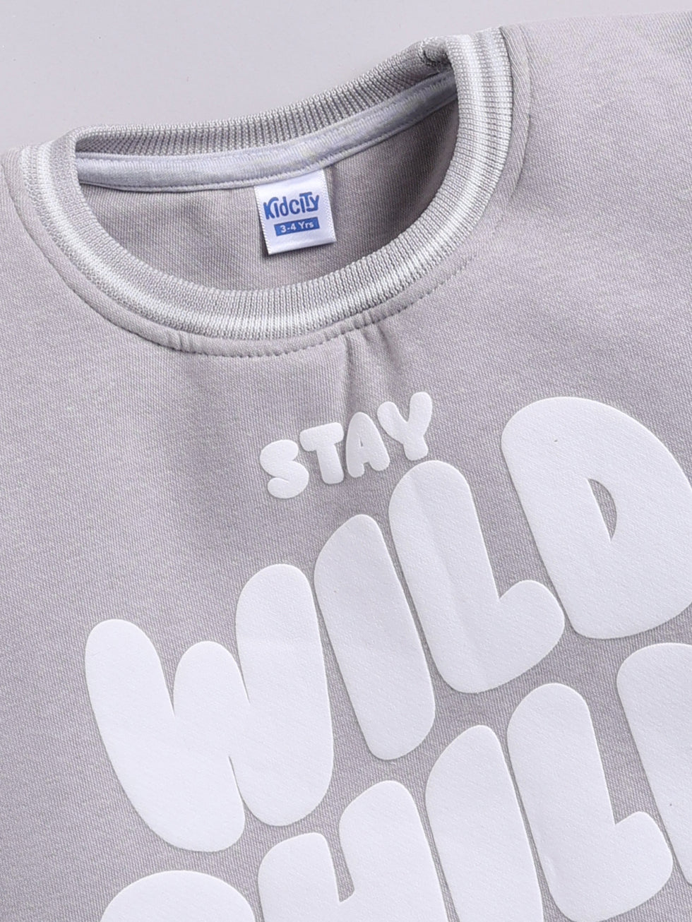 Stay Wild Child Print Sweatshirt