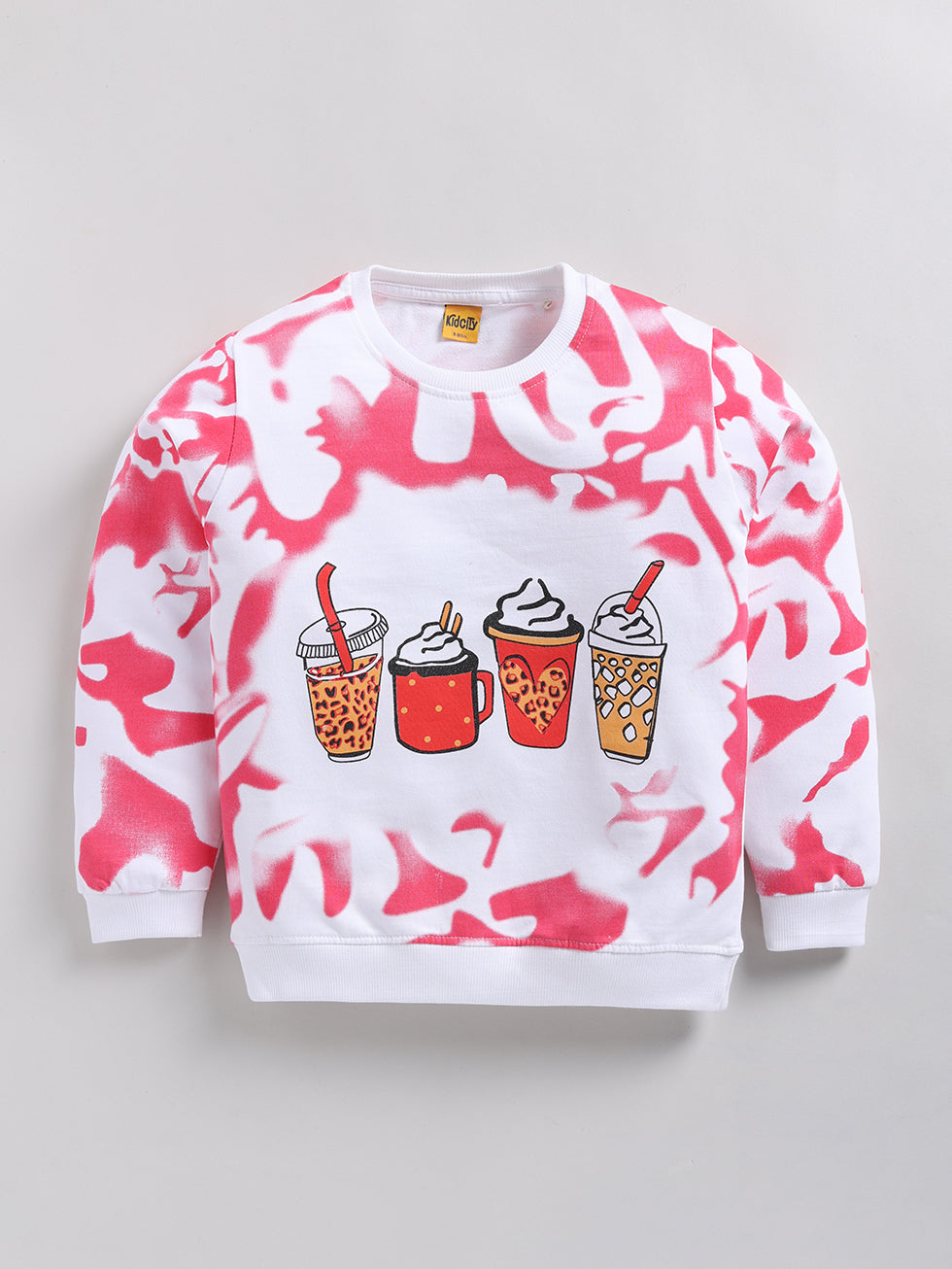 Cute Tie-Dye Beverage Printed Sweatshirts
