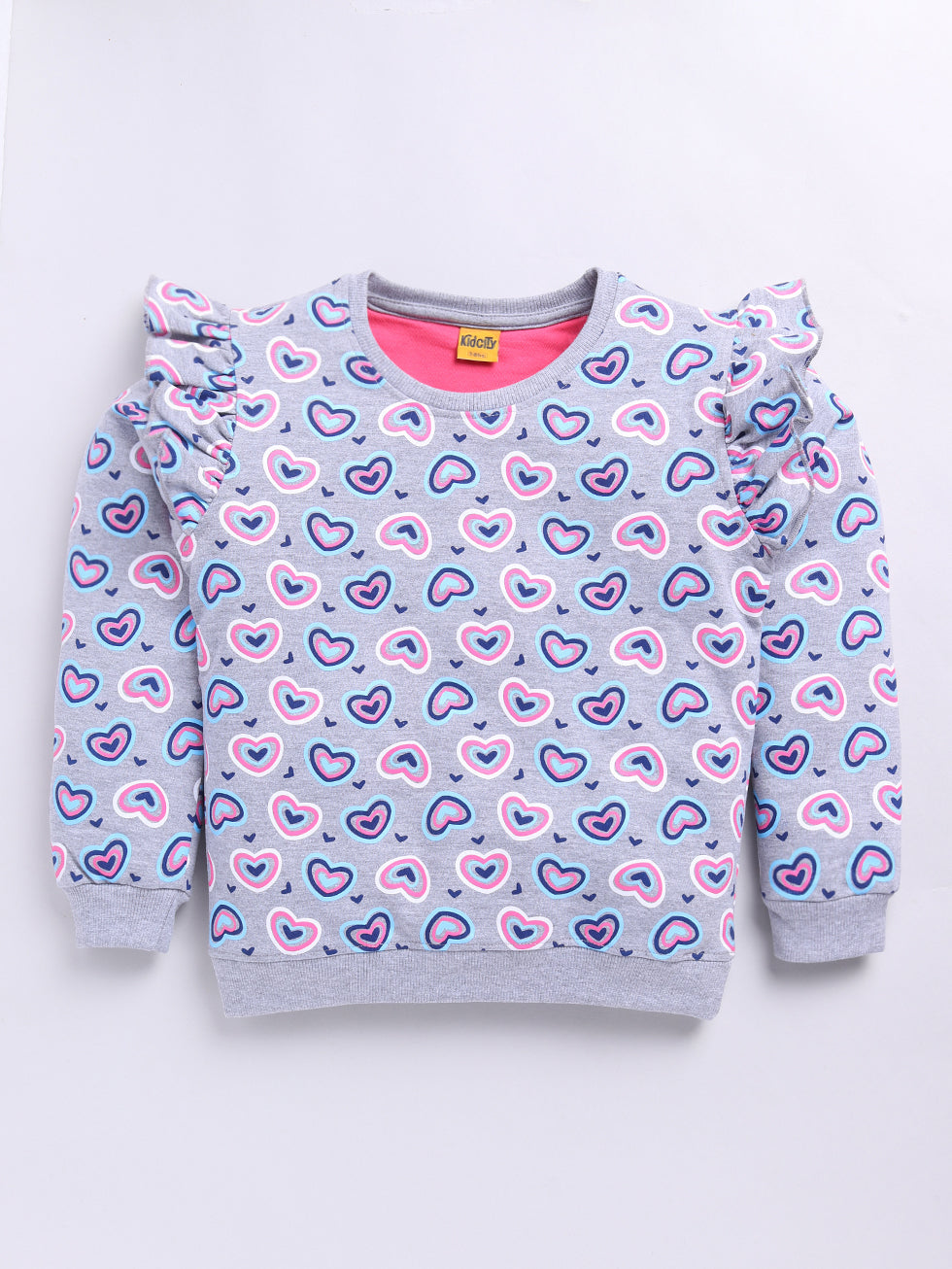 Pink Heart Printed Sweatshirts