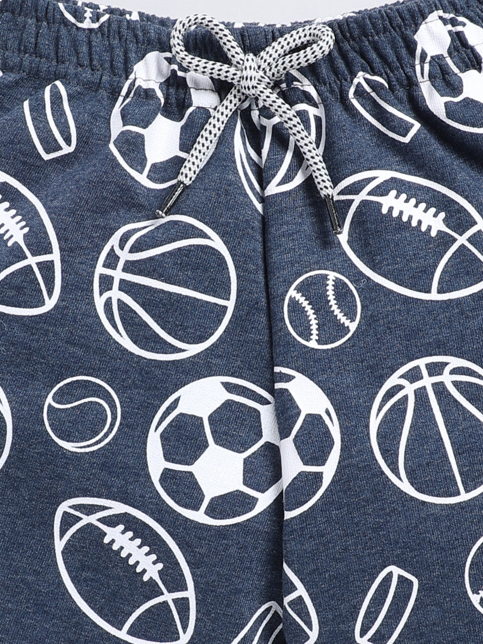Sports-Themed Printed Shorts