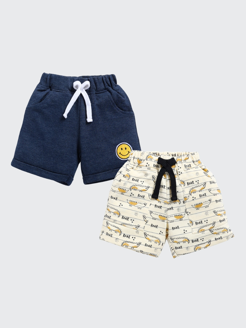 Kidcity Baby Boys shorts Combo set (pack of 2) |Loopknit shorts|Navy, Grey shorts