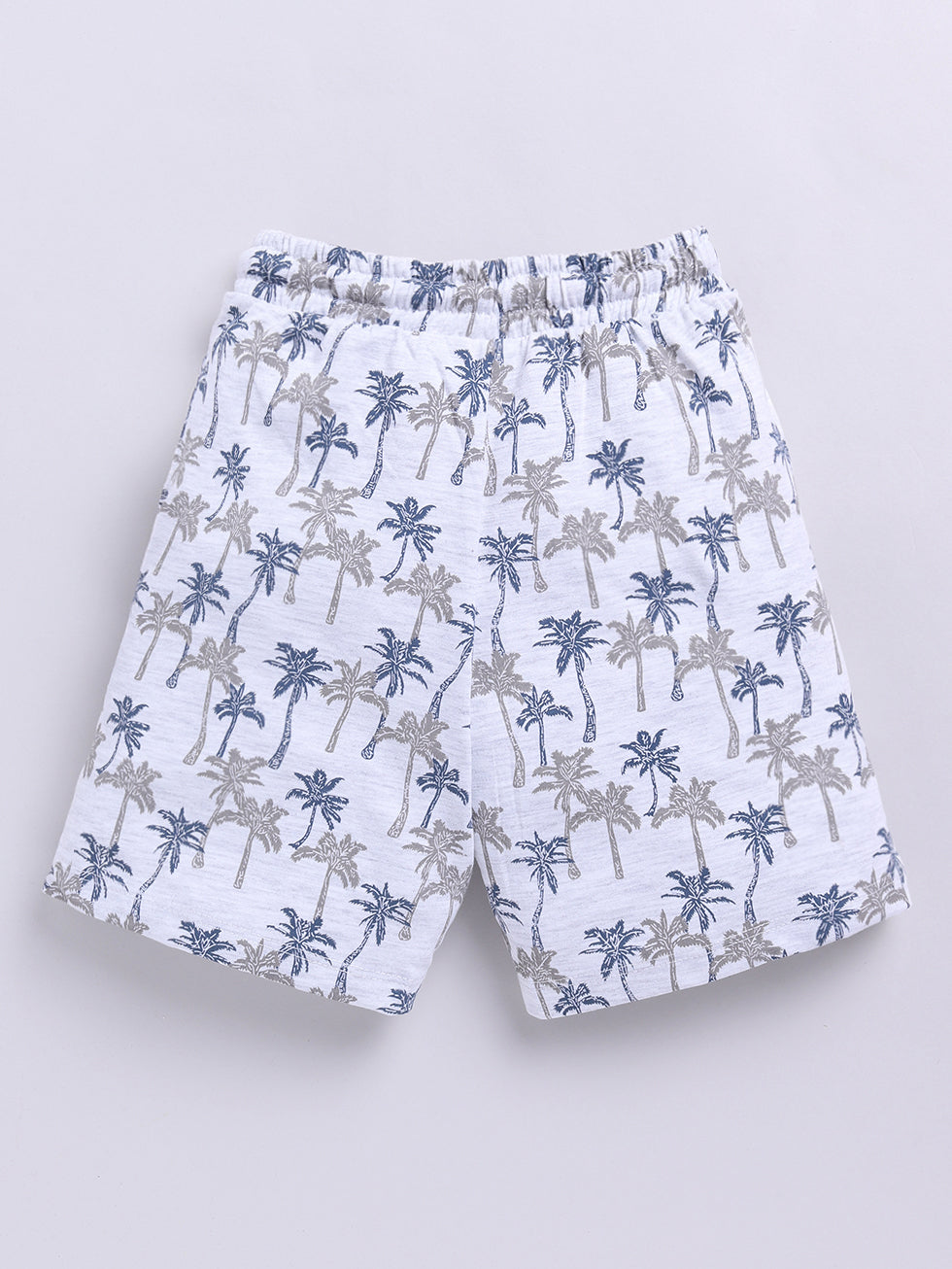 Kidcity Boys Soft Cotton Sinker Tree Print Shorts - Light Grey Back View