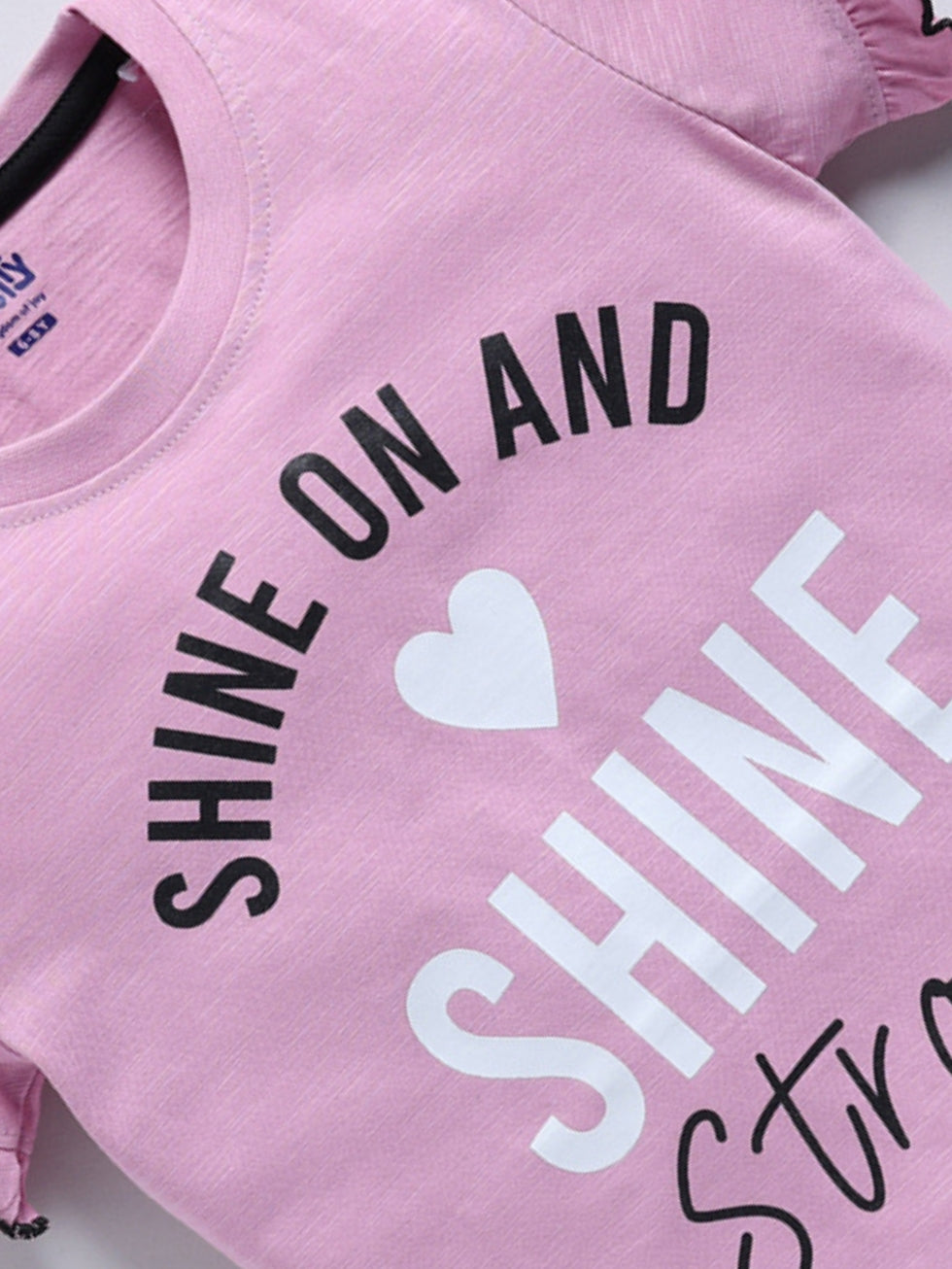 Text and Flower Graphics T-Shirts