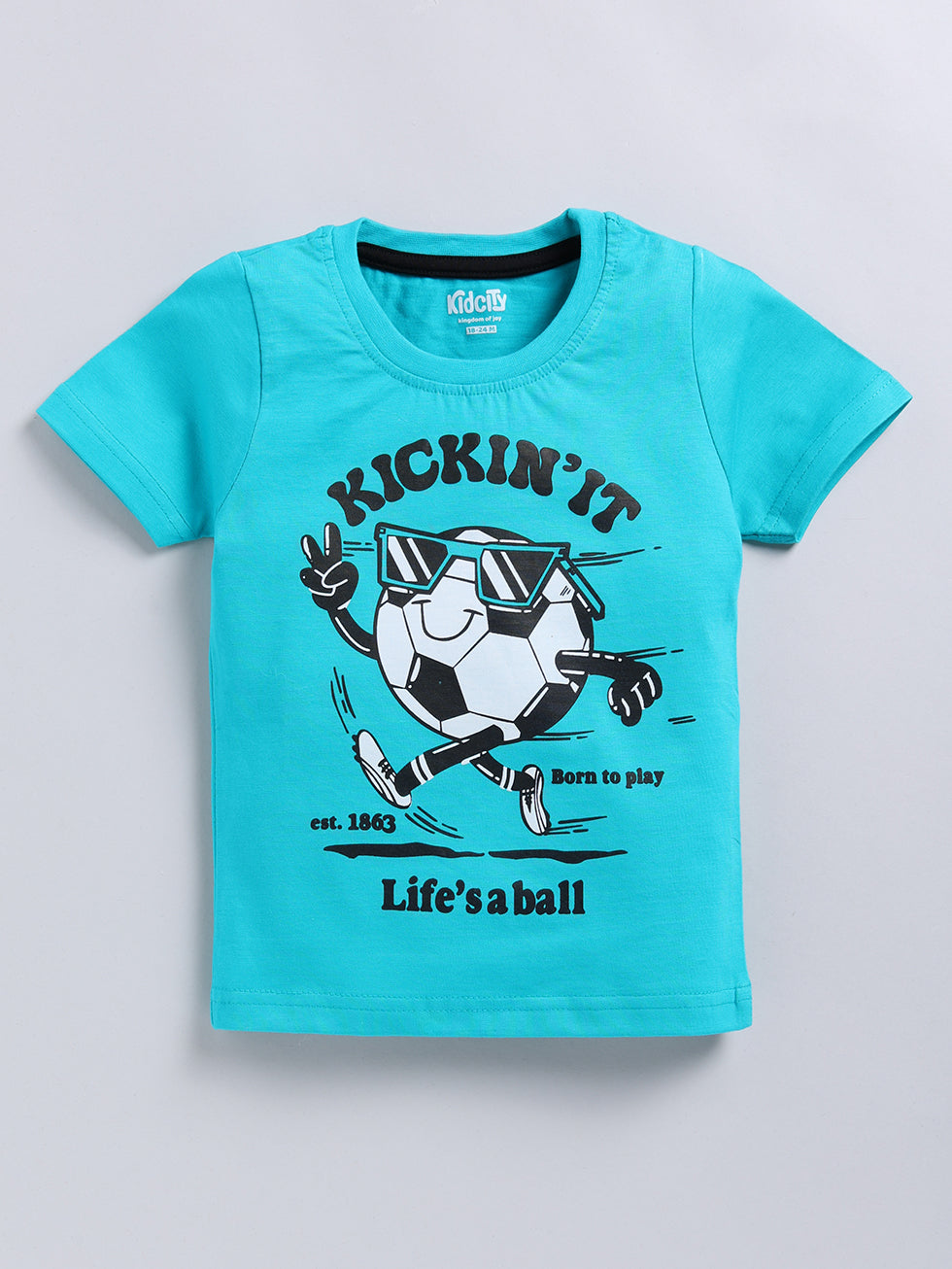 Kidcity Boy's Basic T-Shirt Combo Set (Pack of 2) | Cotton Sinker T-Shirts | Boy's Casual T-Shirts | Magenta, Sky Blue T-Shirts
