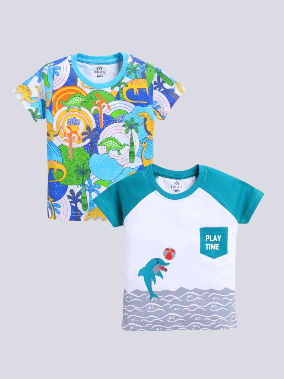 Boy's Fashion All Over Print T-Shirt 2pc Combo Set