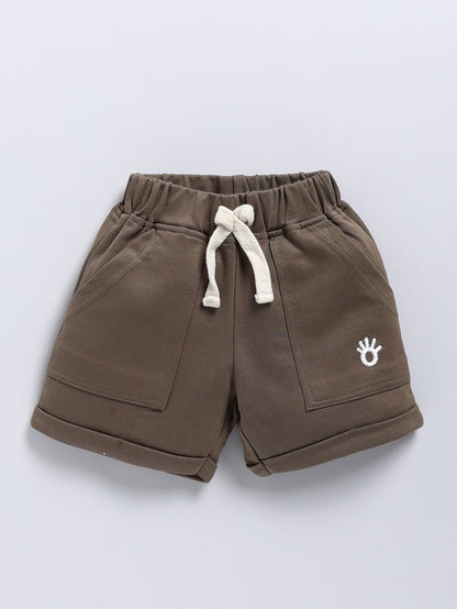 Brown Basic & Blue Dude Printed Sporty Style 2 Pc Shorts