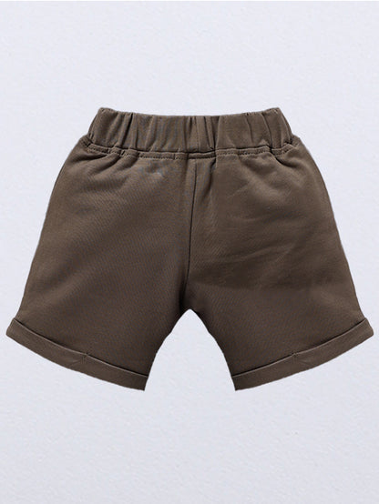 Brown Basic & Blue Dude Printed Sporty Style 2 Pc Shorts