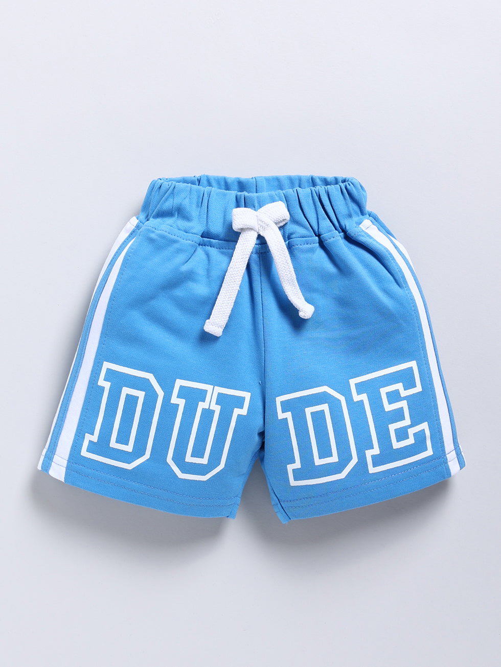 Brown Basic & Blue Dude Printed Sporty Style 2 Pc Shorts