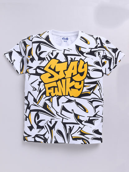 Stay Funky & Believe in yourself 2 Pc Text Printed T-Shirts