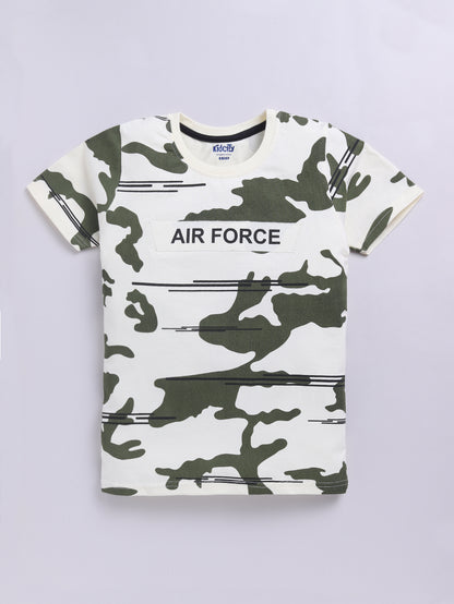 Camouflage & Positive Vibes 2 Pc Printed T-Shirts
