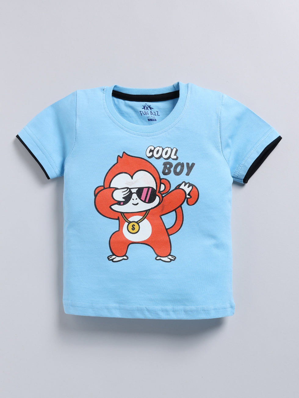 Boys Fun Monkey & Text Print 2 Pc T-Shirts