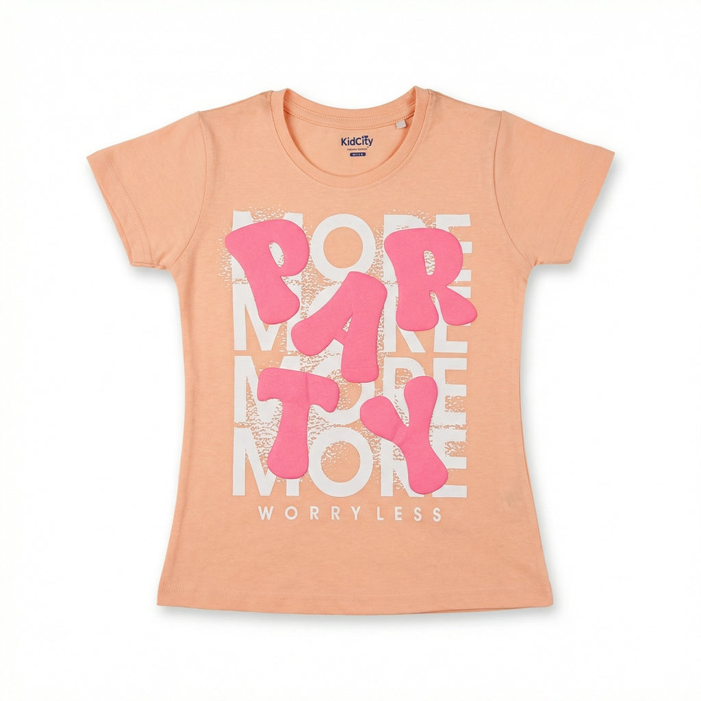 PARTY MORE Typographic Top.