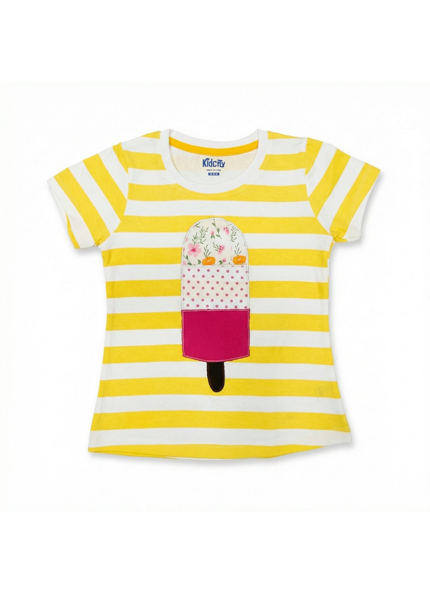 Yellow Striped Popsicle Patch Top.