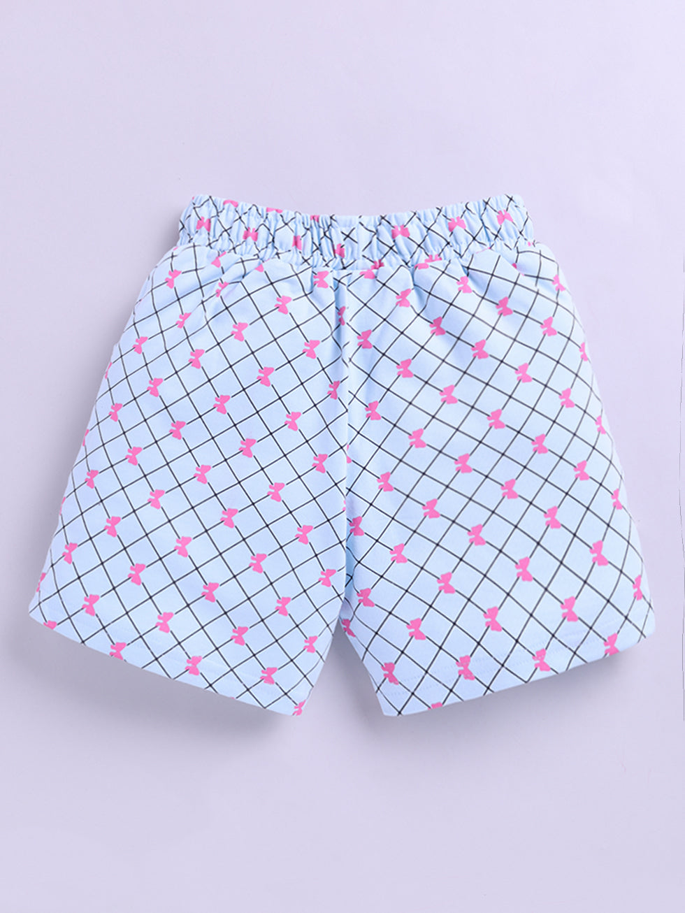 Bow Accents Allover Print Shorts