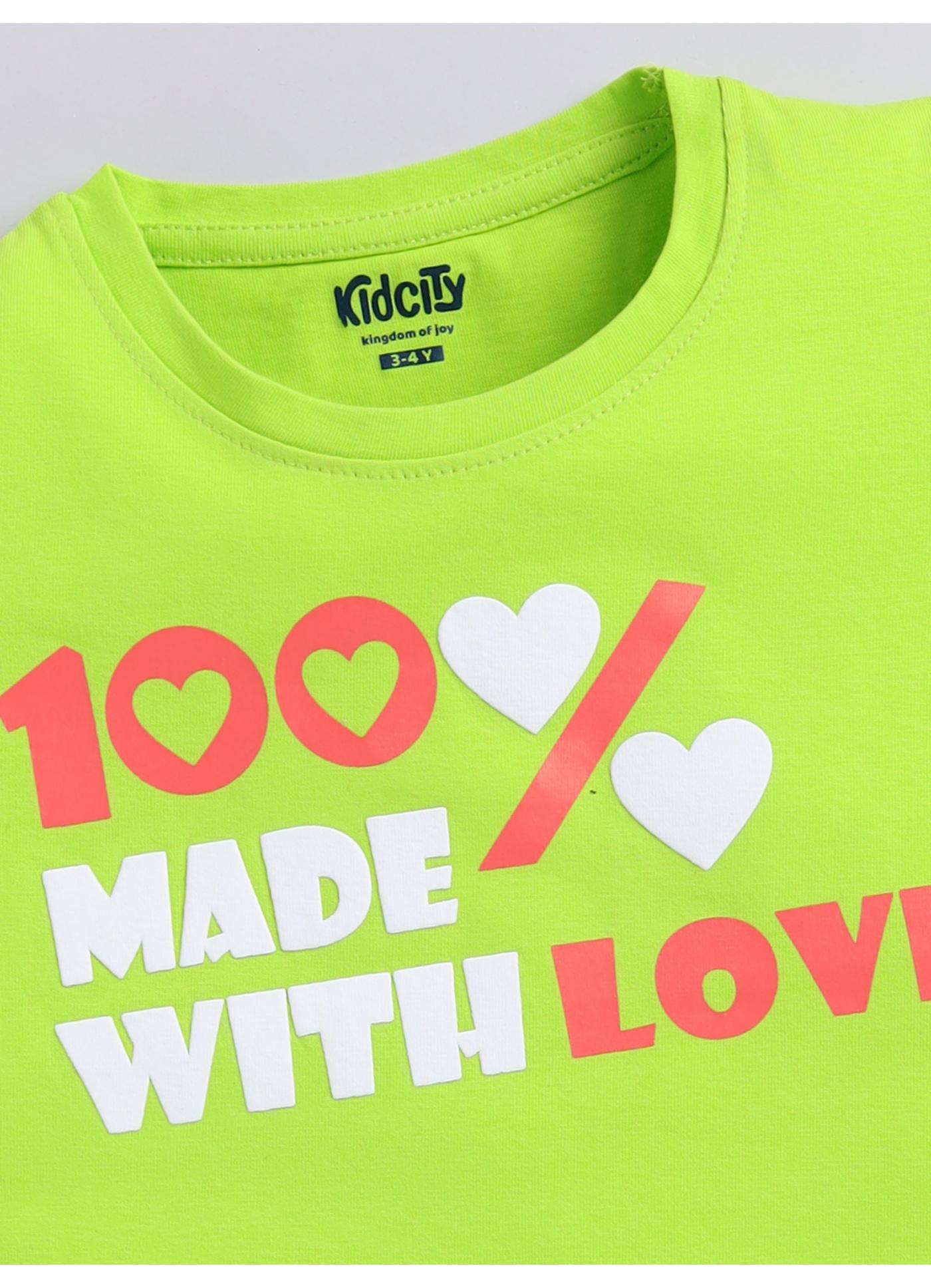 Hundred percent made with love print top