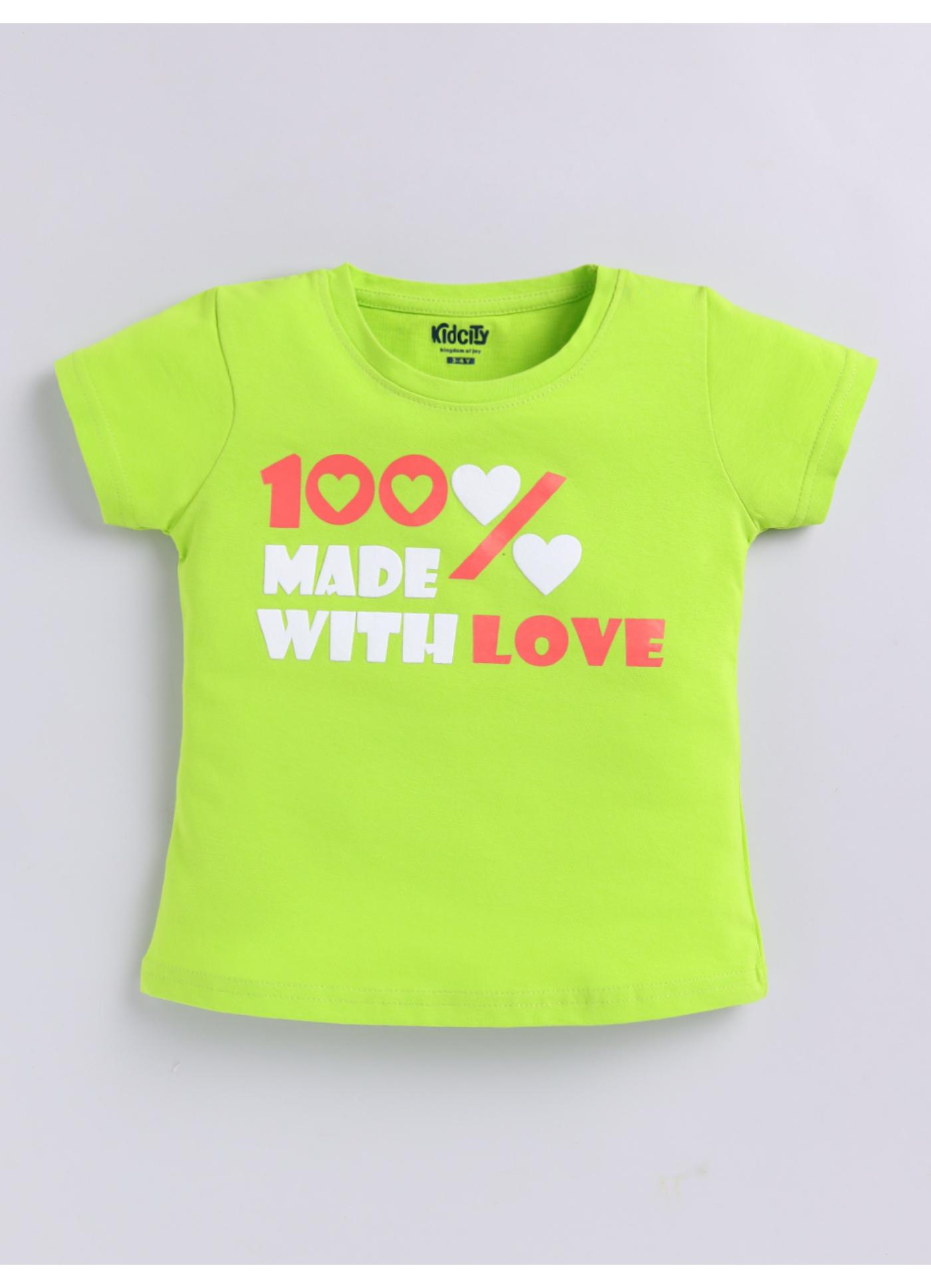 Hundred percent made with love print top