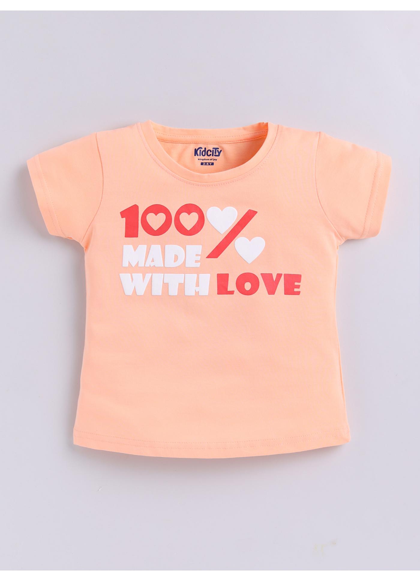 Hundred percent made with love print top