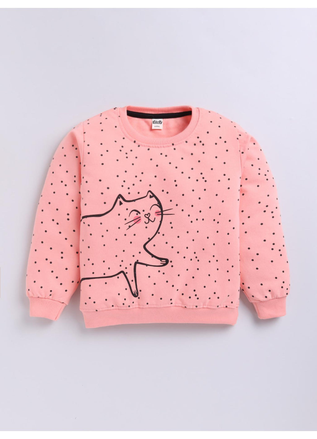 Playful Polka Dot Kitty Sweatshirt