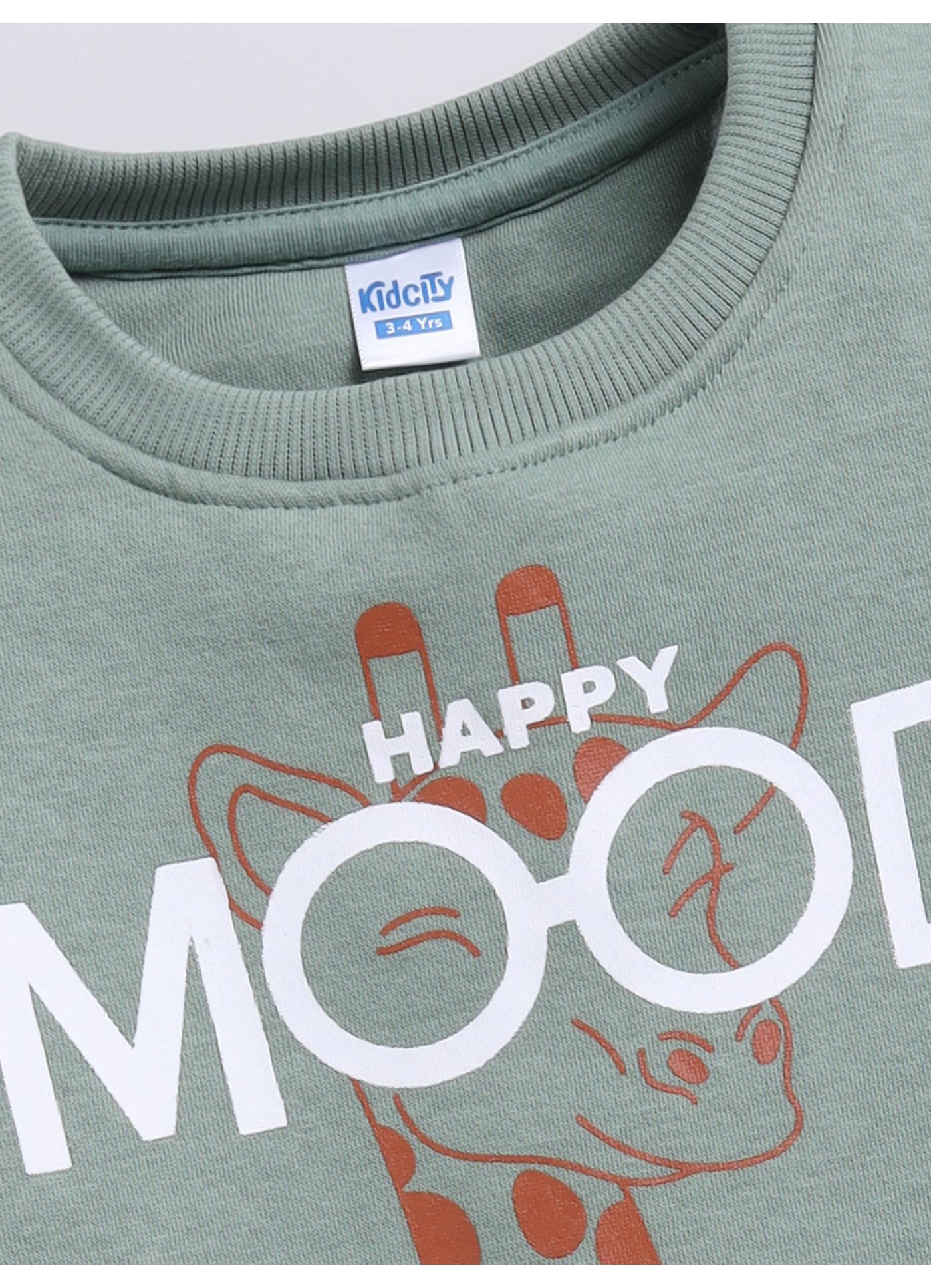 Sage Green Giraffe Print Sweatshirt