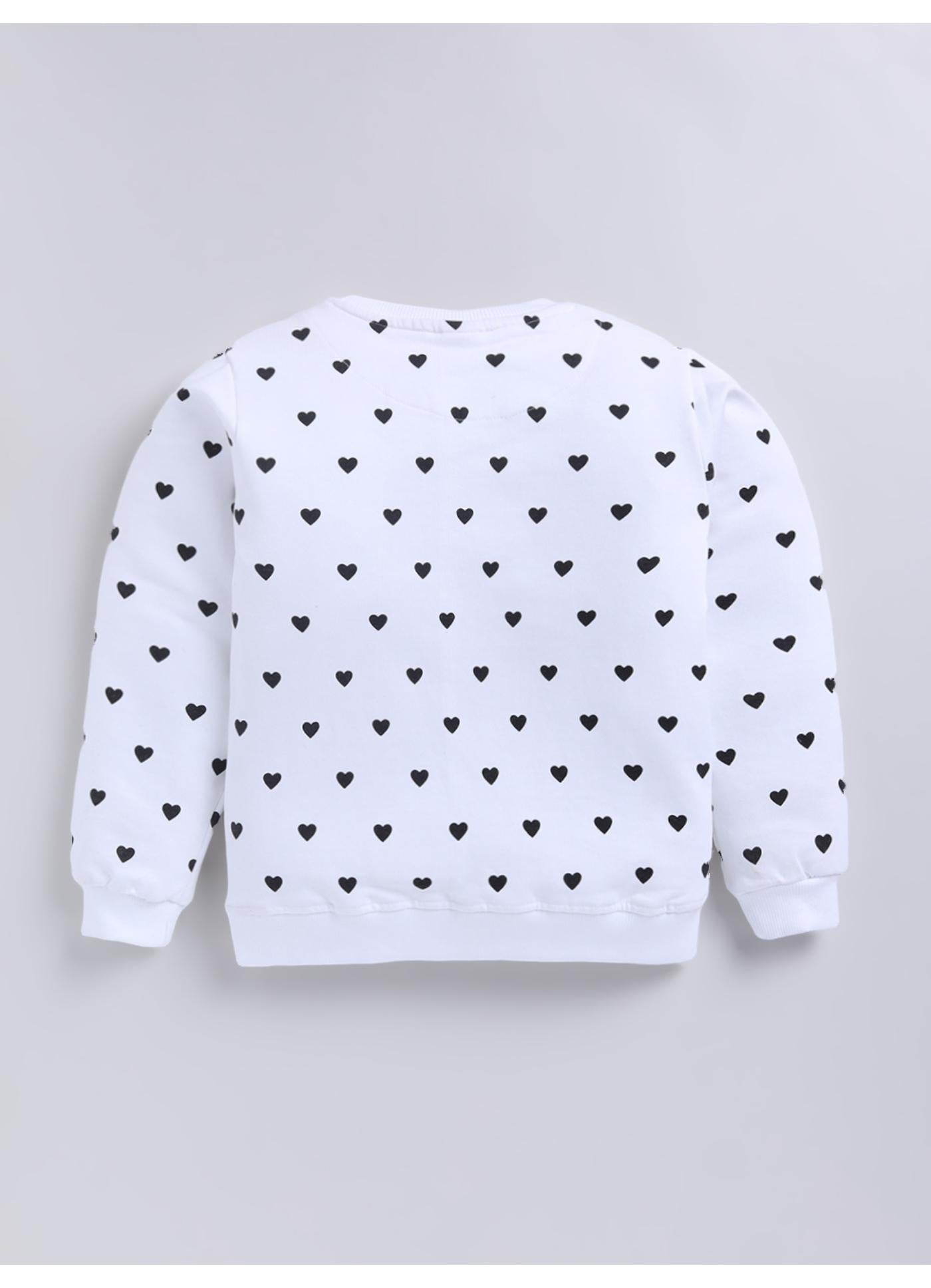 Dramatic Heart Print Fleece Sweatshirt
