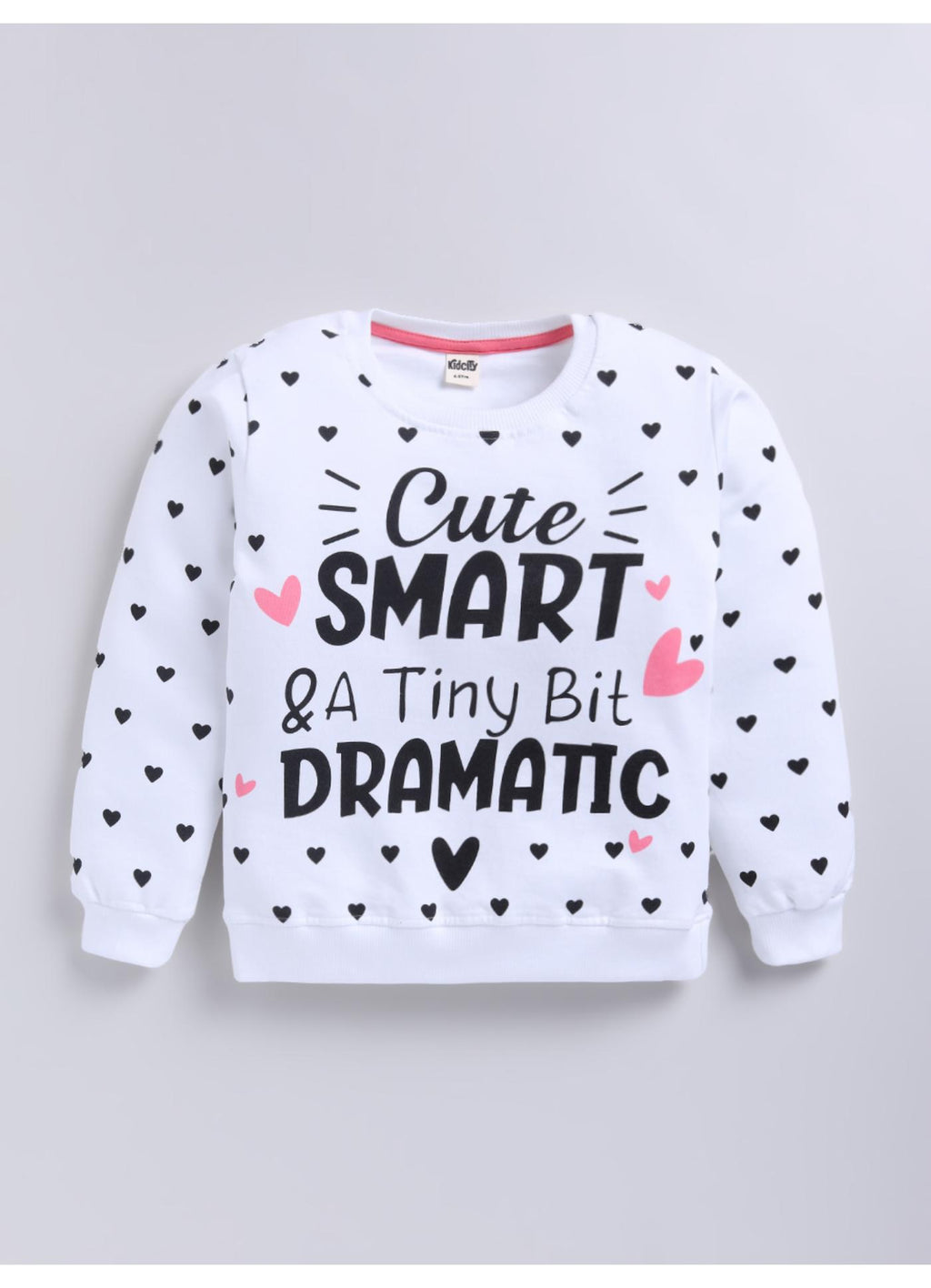 Dramatic Heart Print Fleece Sweatshirt