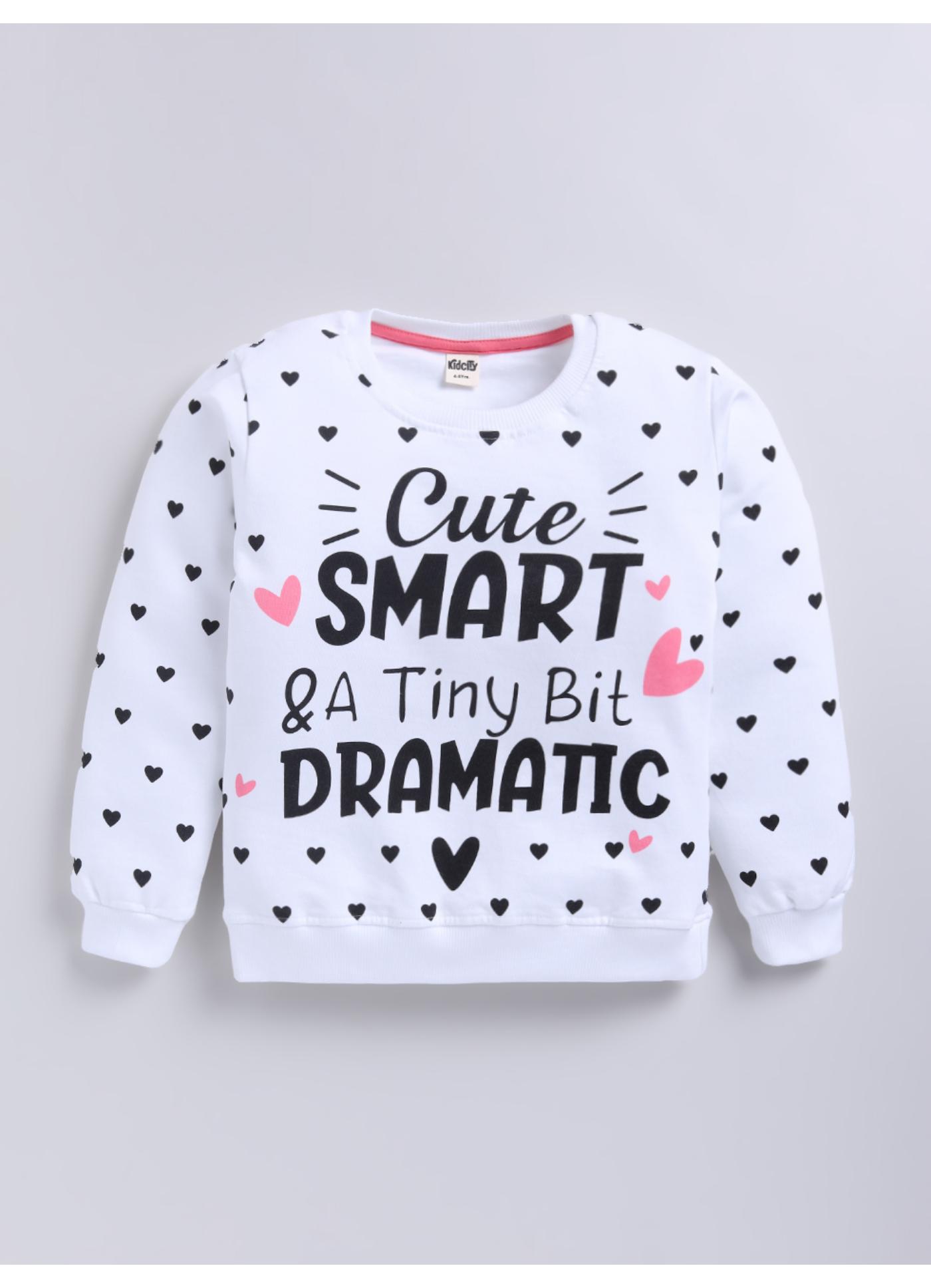 Dramatic Heart Print Fleece Sweatshirt