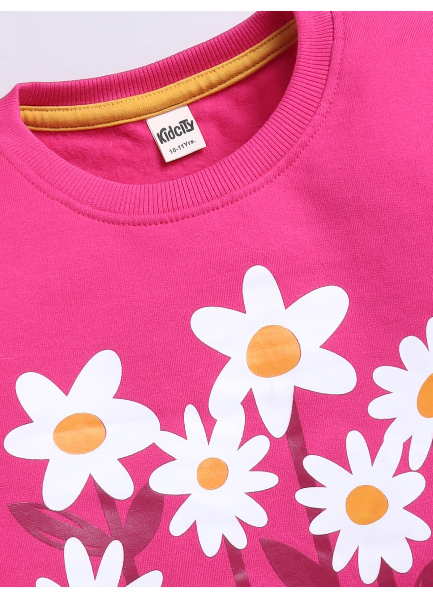 Pink Daisy Floral Sweatshirt