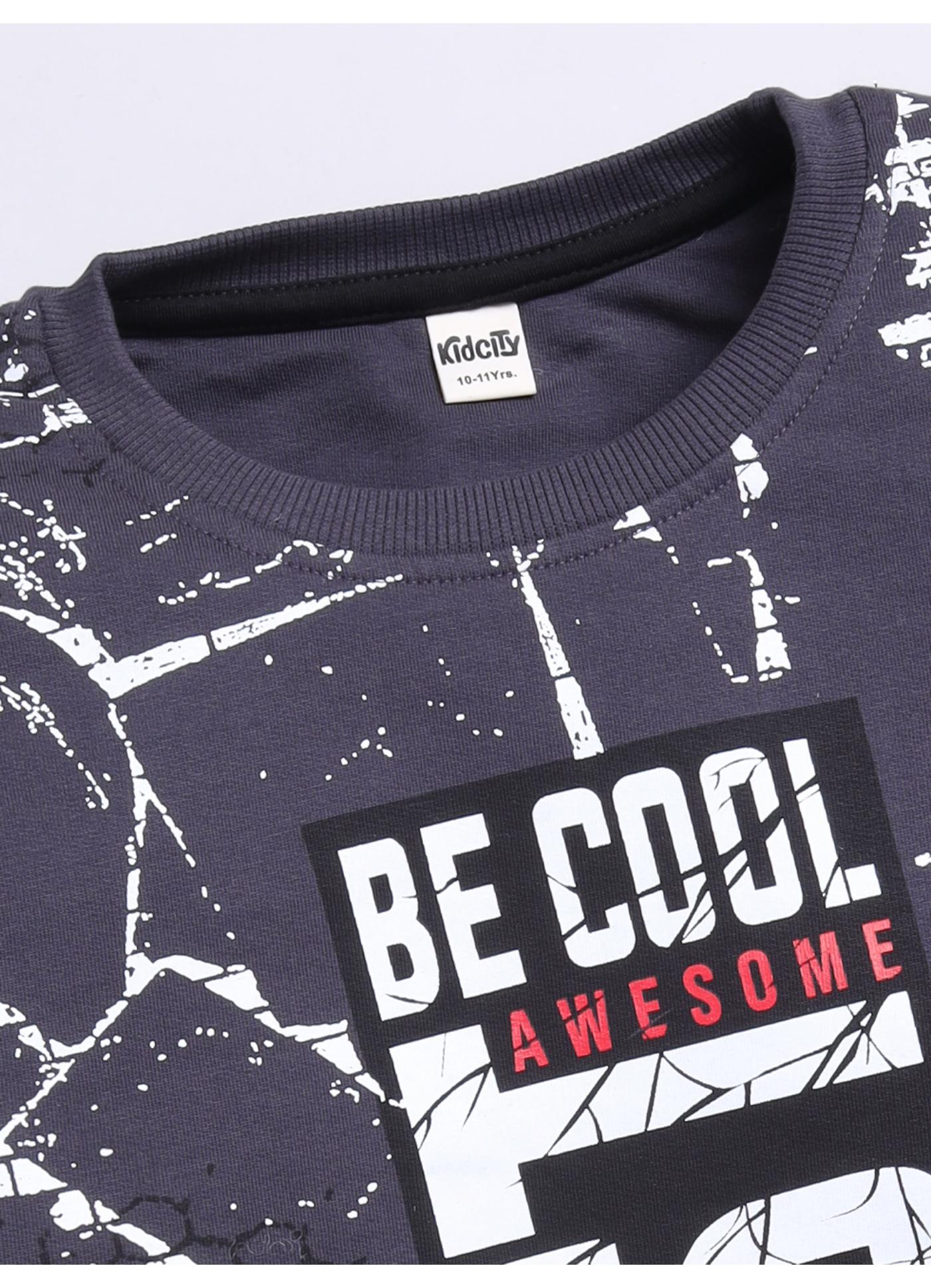 Just Be Cool' Abstract Graphic Sweatshirt