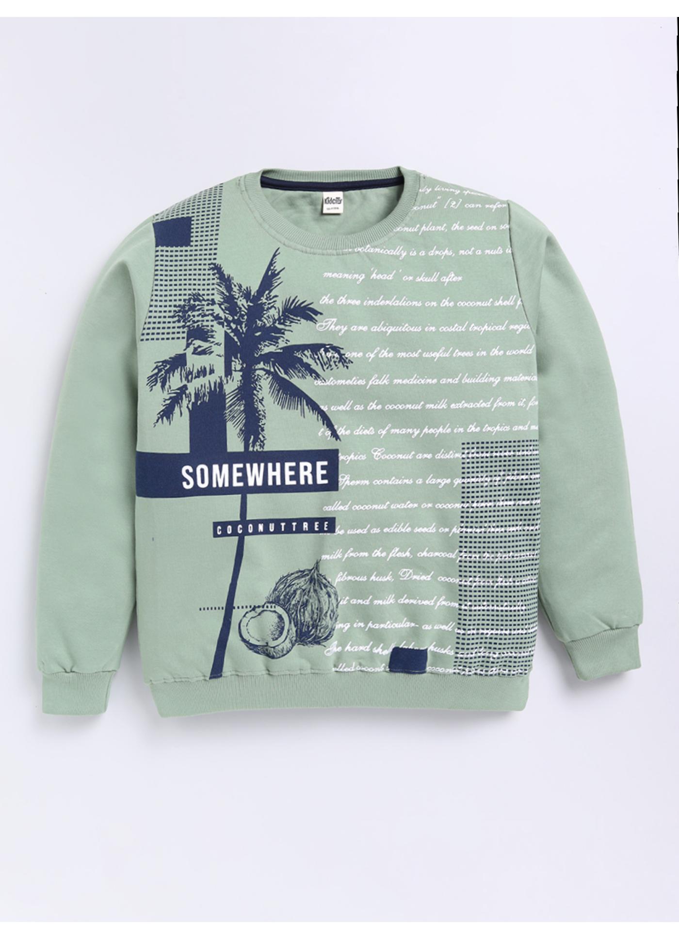 Somewhere Coconut Tree Graphic Sweatshirt
