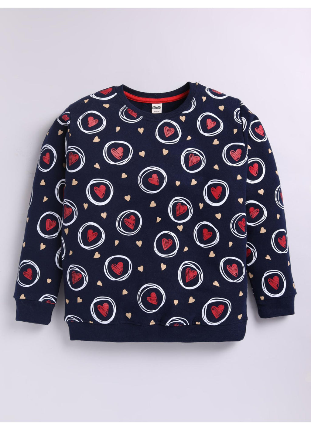Heart Pattern Pullover Sweatshirt