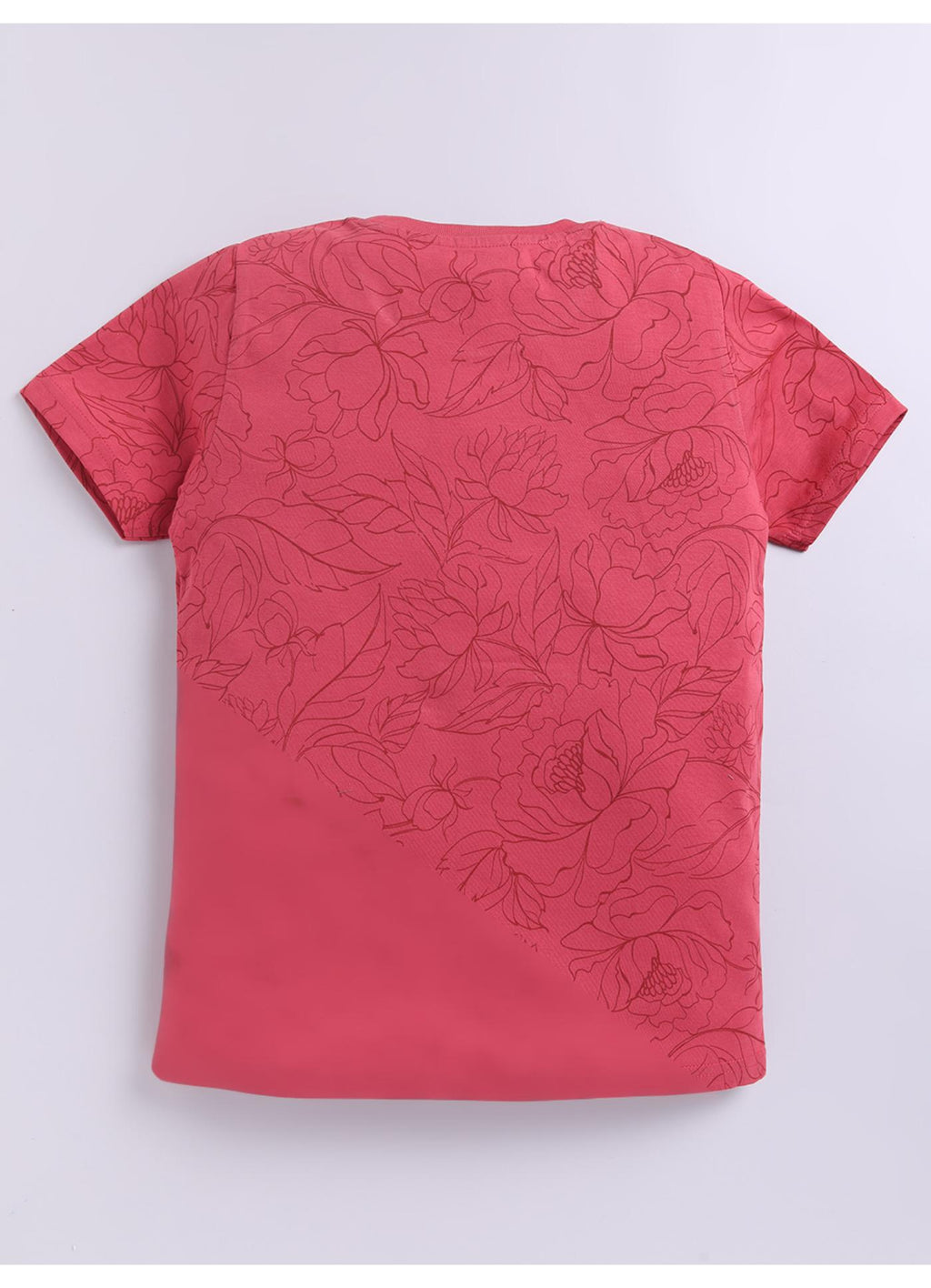 Holidays Floral Print Peach Cotton T-Shirt