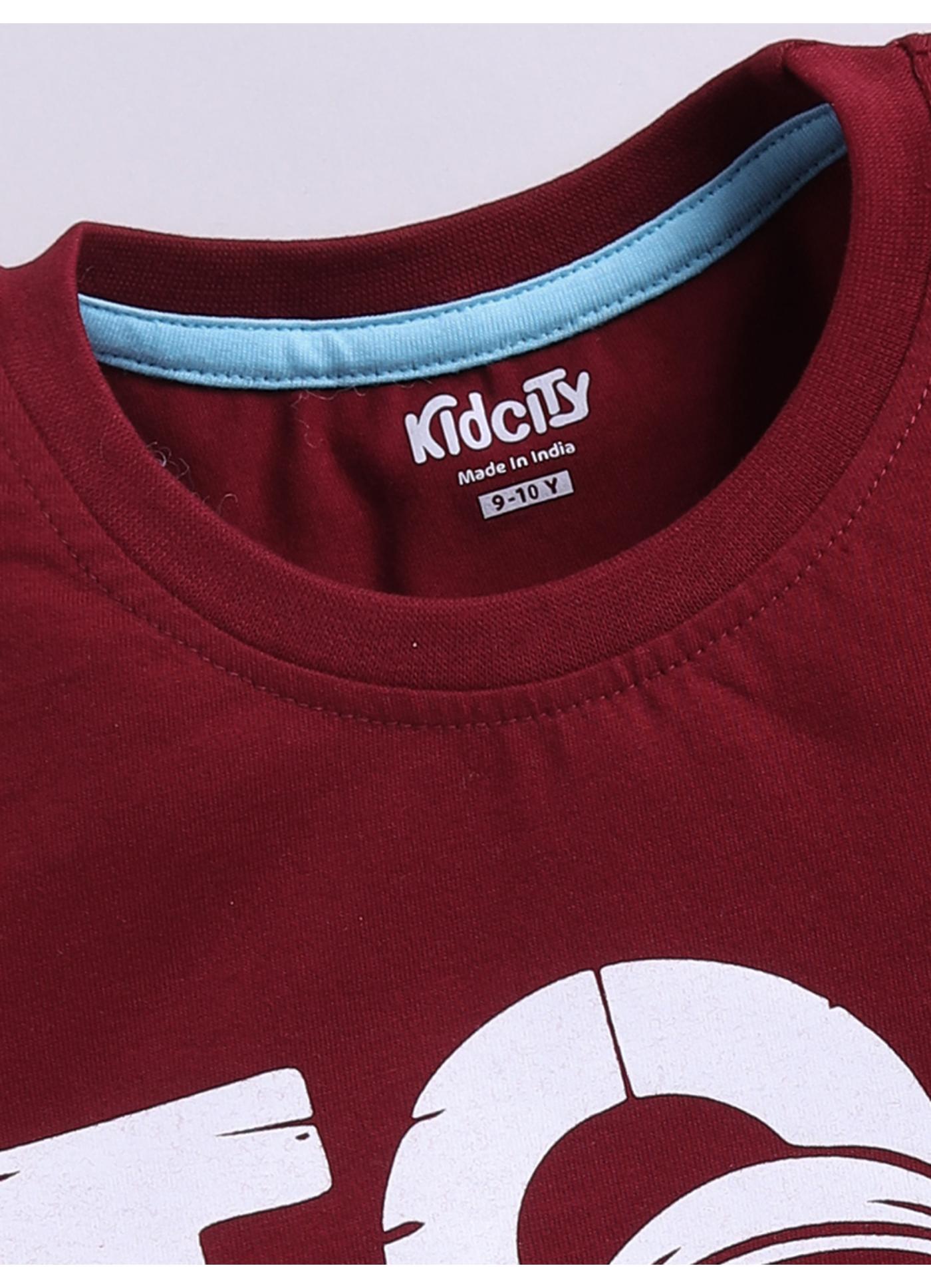 Too Chill Astronaut Graphic Print Maroon Cotton T-Shirt