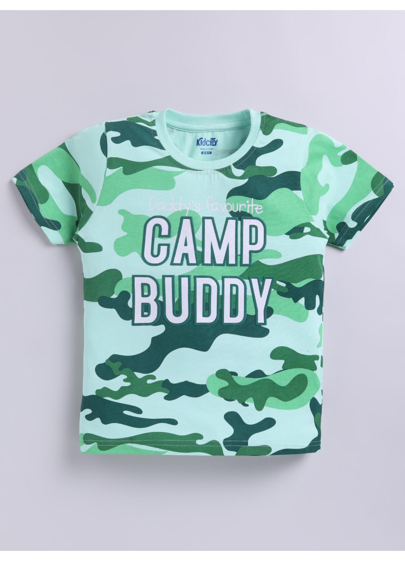Camp Buddy Camouflage Graphic T-Shirt