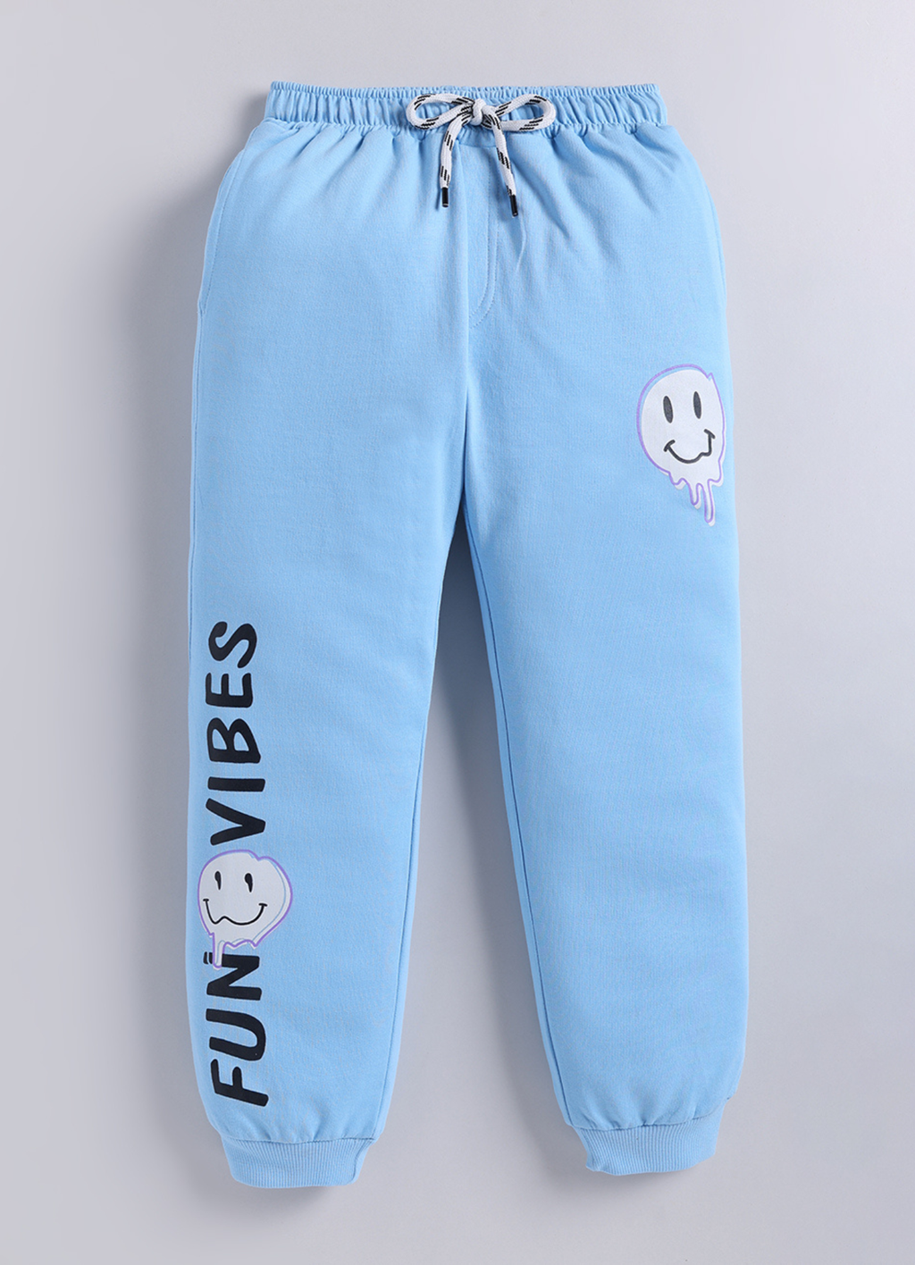 Youth Casual Smiley Print Drawstring Joggers