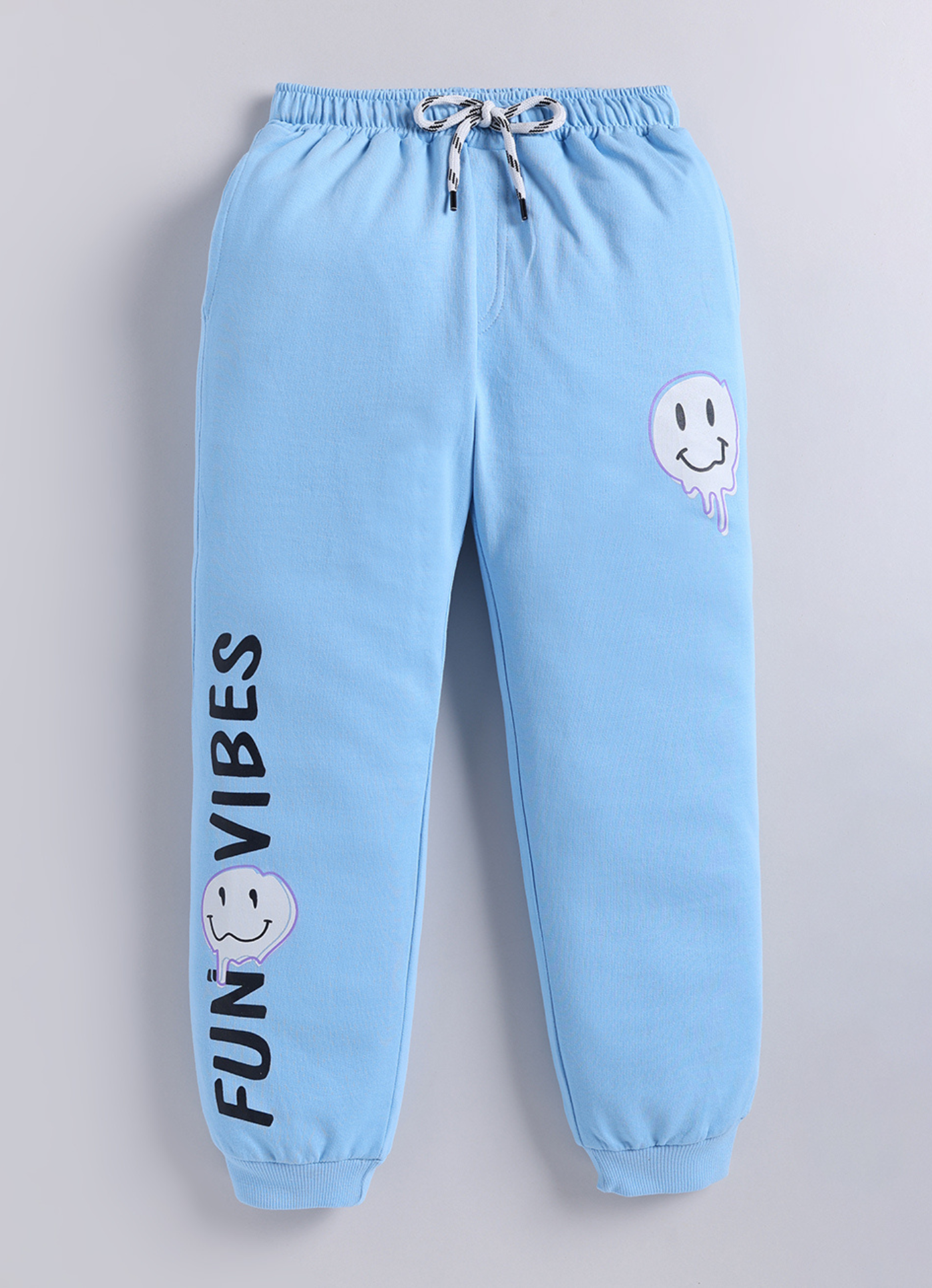 Youth Casual Smiley Print Drawstring Joggers