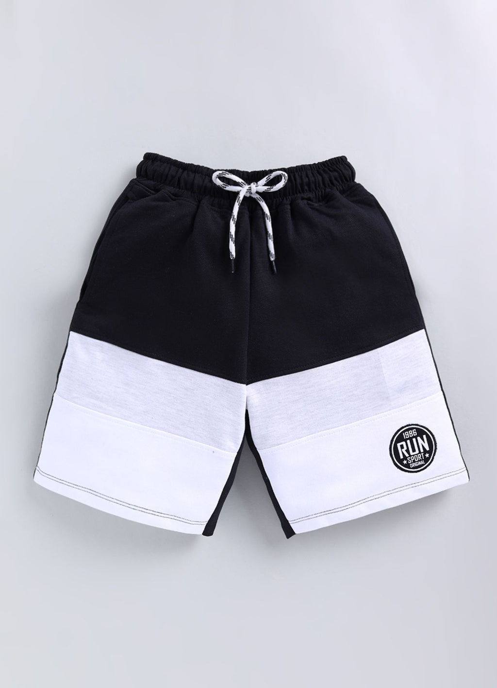 Monochrome "RUN" Colorblock Play Shorts