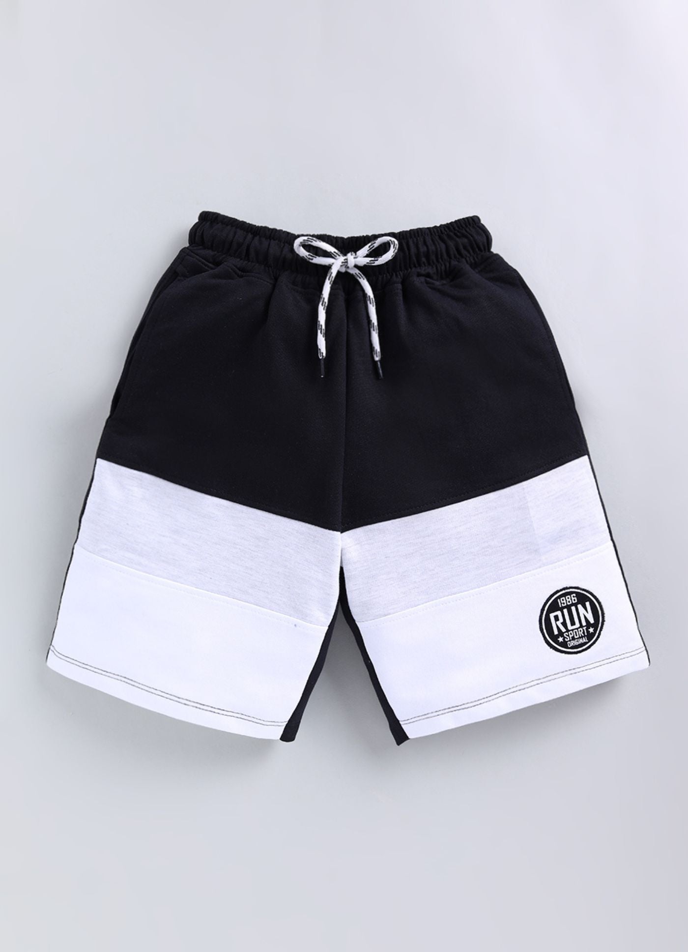 Monochrome "RUN" Colorblock Play Shorts