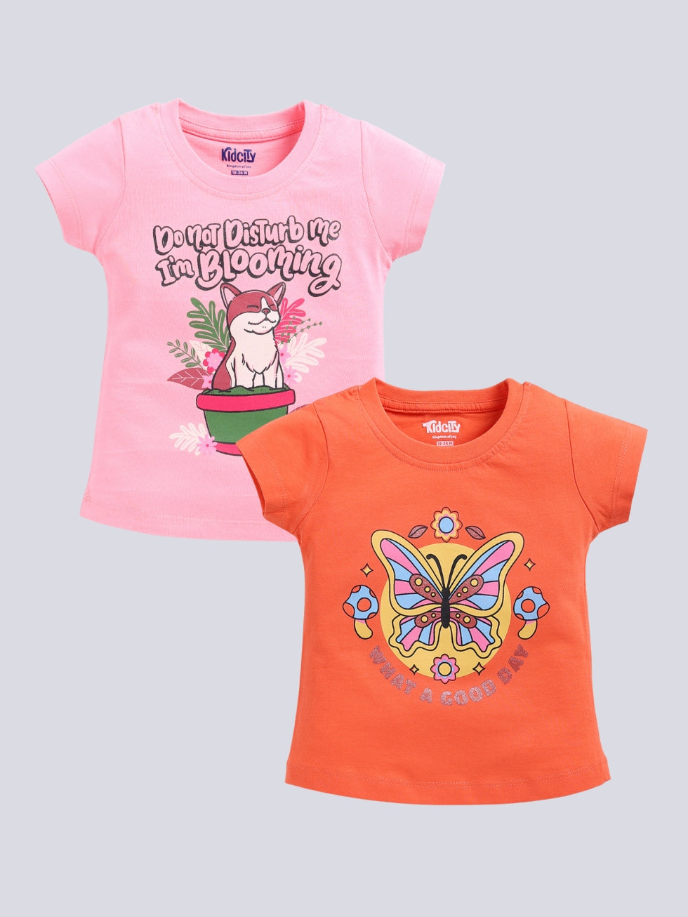 Blooming Dog & Butterfly 2 Pc Printed Tops