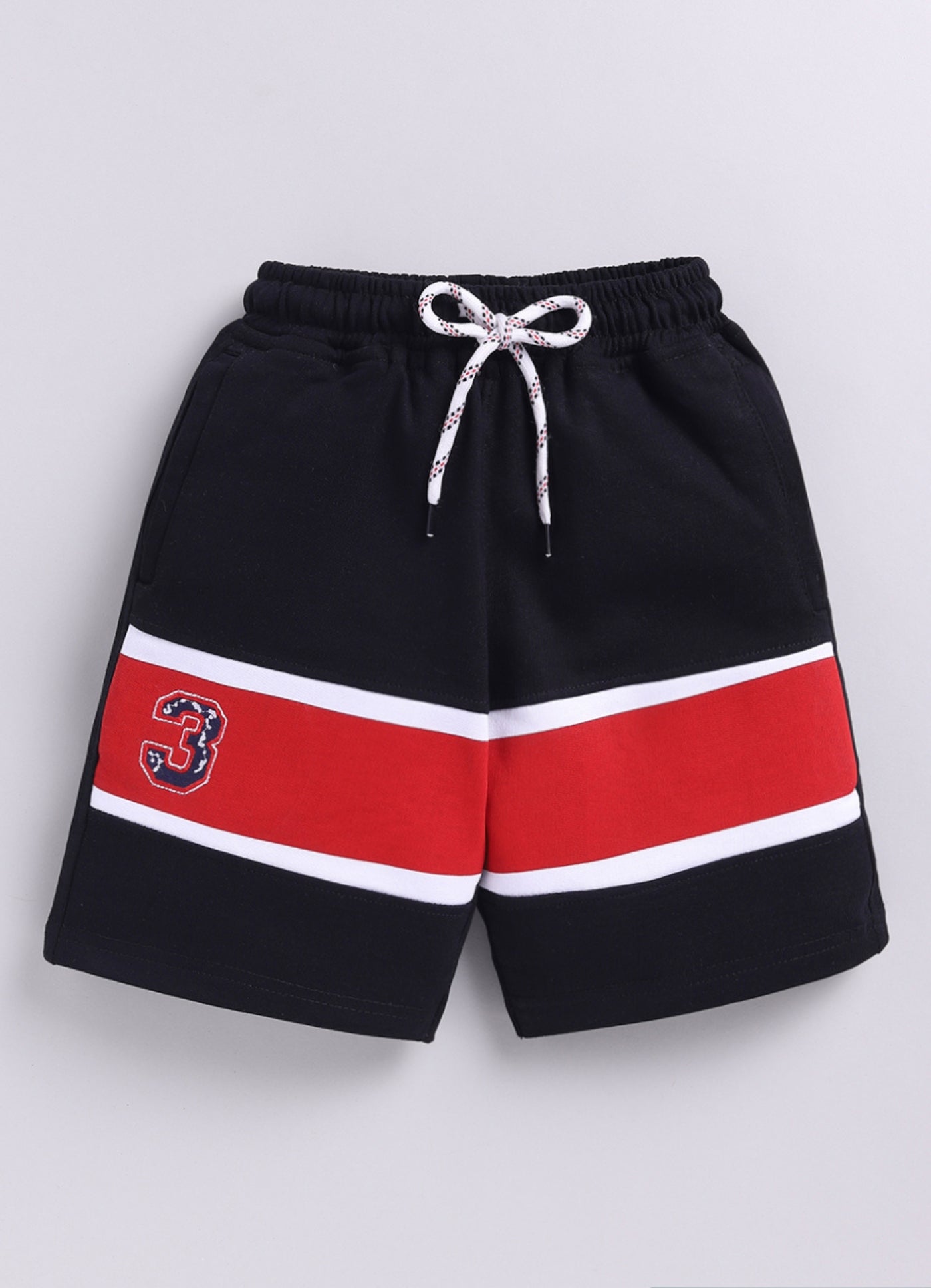 Sporty Colorblock Short with Number Applique