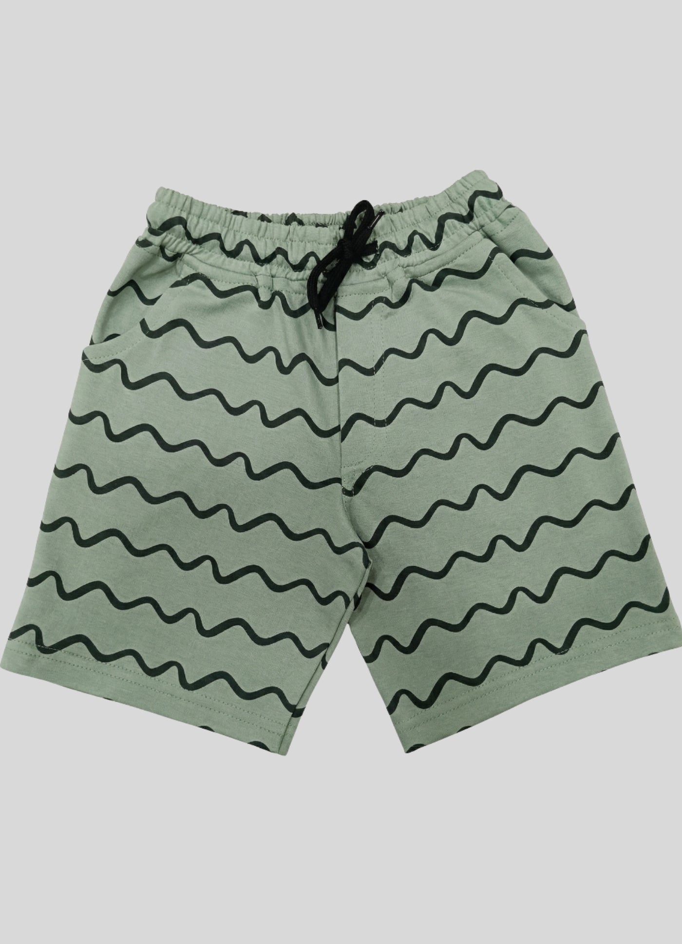 Sage Wavy Stripe Shorts