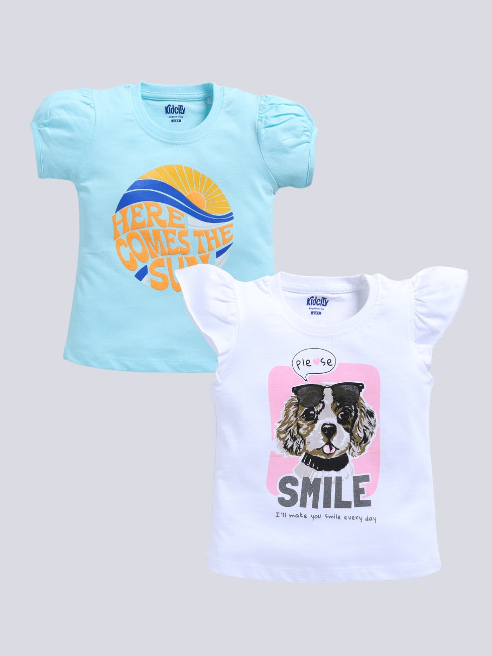 Sunshine & Smile Dog 2 Pc Printed Tops