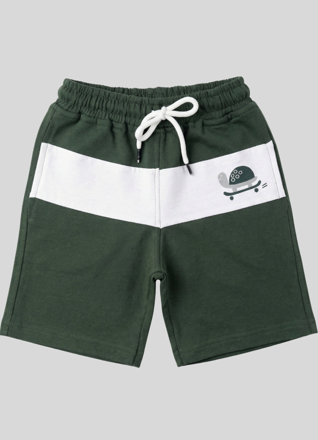 Colorblock Skateboard Turtle Shorts