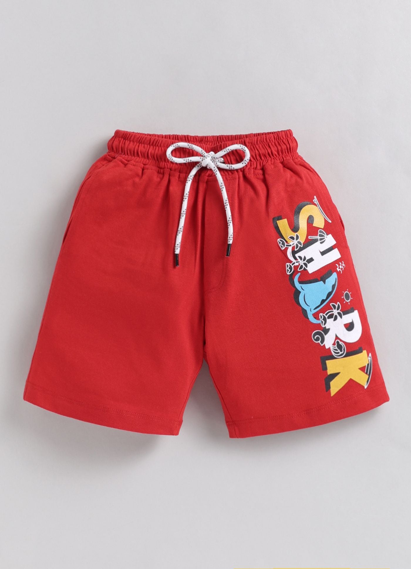 Little Shark Graphic Drawstring Shorts