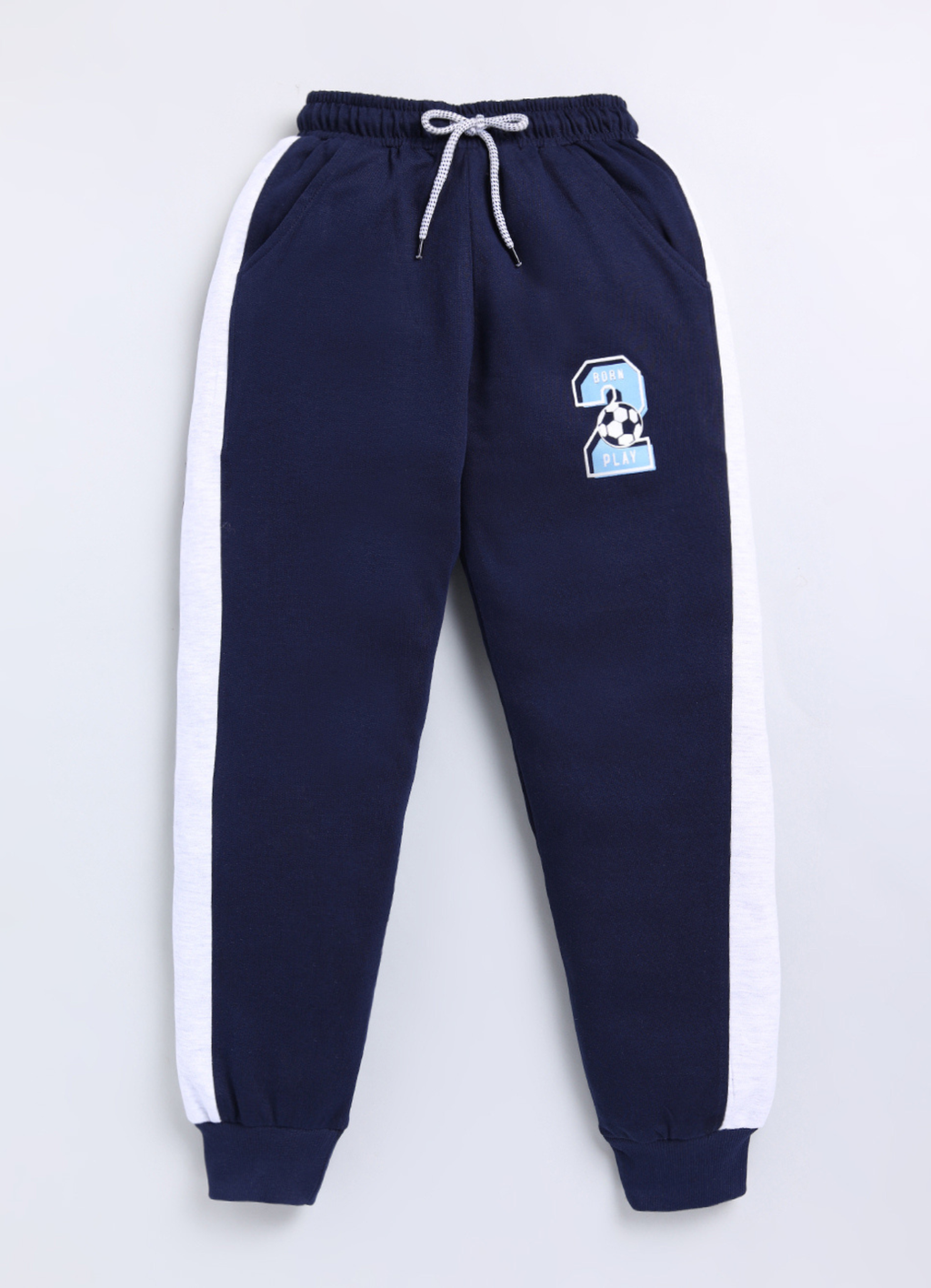 "Born 2 Play" Soccer Side-Stripe Joggers
