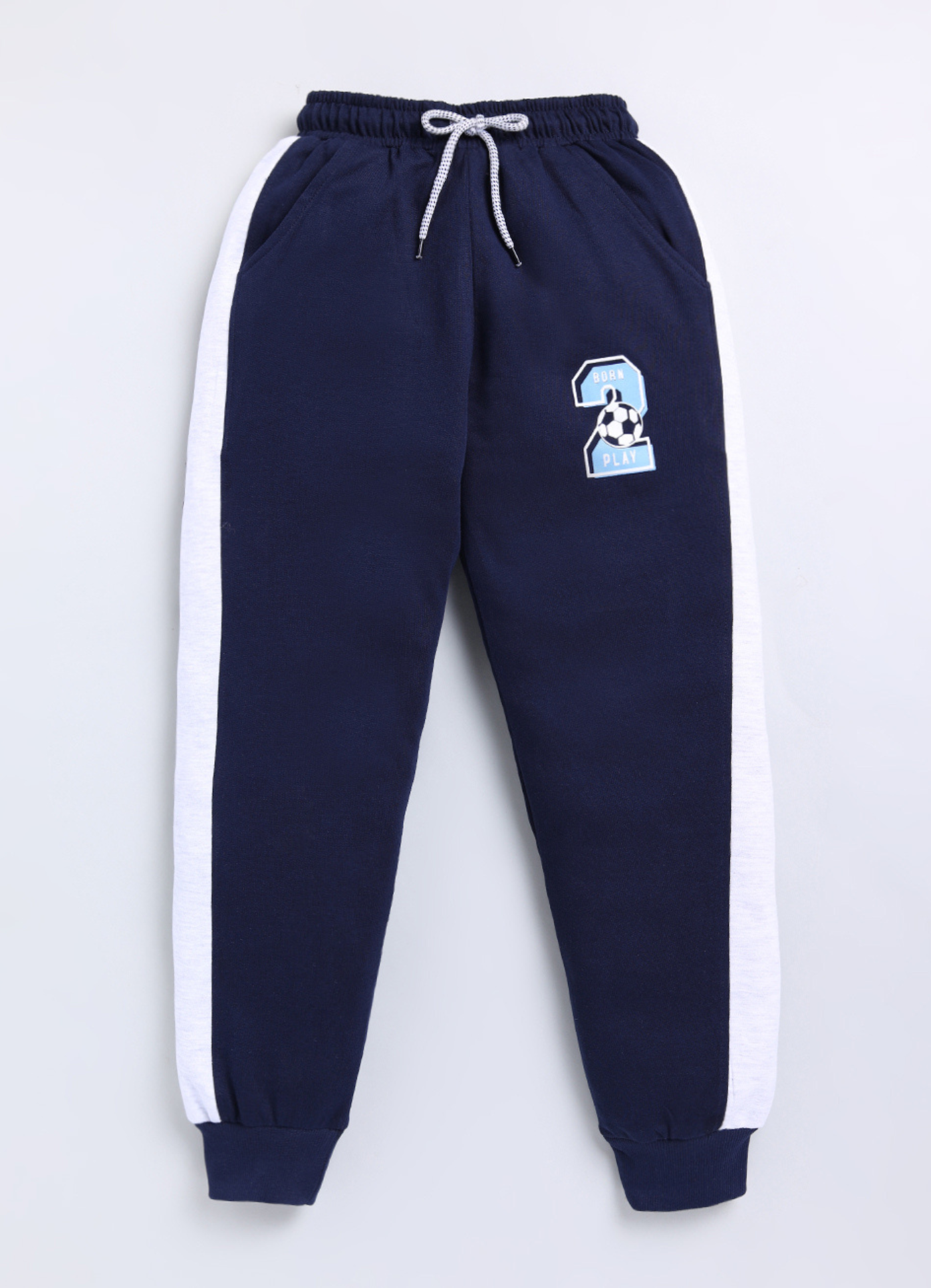 "Born 2 Play" Soccer Side-Stripe Joggers
